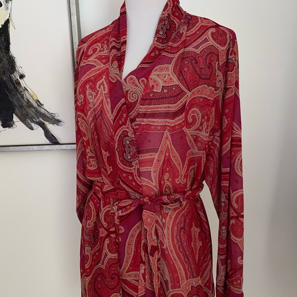Victoria's Secret Red Paisley Print Robe One Size - Picture 1 of 11
